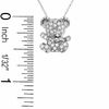 0.10 CT. T.W. Diamond Teddy Bear Pendant in Sterling Silver