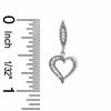 Thumbnail Image 1 of 0.10 CT. T.W. Diamond Heart Drop Earrings in 10K White Gold