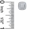Thumbnail Image 2 of 0.20 CT. T.W. Diamond Frame Cluster Earrings in Sterling Silver