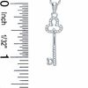 Thumbnail Image 2 of 0.10 CT. T.W. Diamond Mini Clover Key Pendant in Sterling Silver