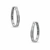 Thumbnail Image 0 of 0.18 CT. T.W. Diamond Hoop Earrings in Sterling Silver