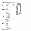 Thumbnail Image 2 of 0.18 CT. T.W. Diamond Hoop Earrings in Sterling Silver