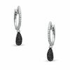 Thumbnail Image 1 of 0.25 CT. T.W. Black and White Diamond Teardrop Earrings in Sterling Silver