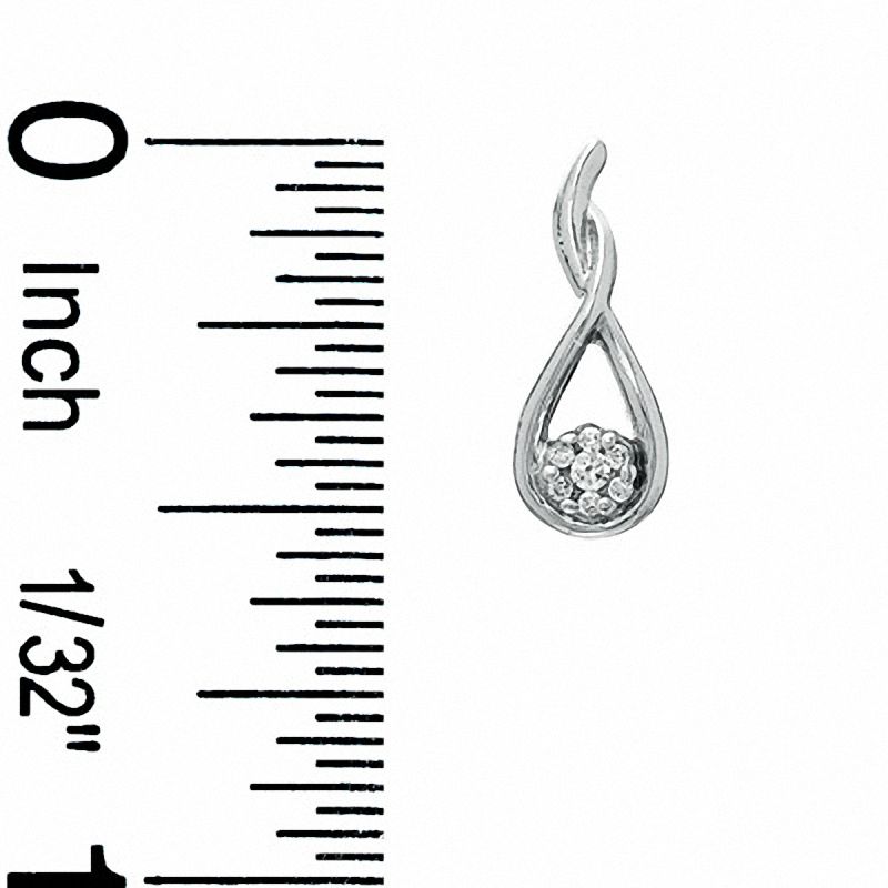 Diamond Accent Infinity Loop Drop Earrings in 10K White Gold