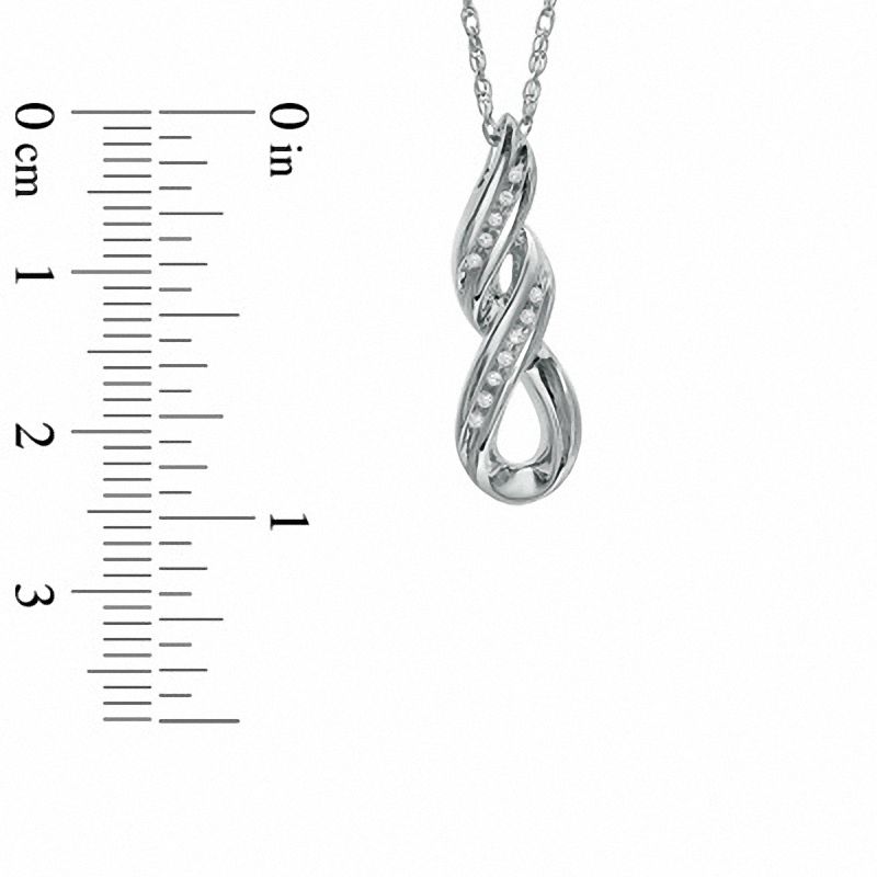 Diamond Accent Swirl Loop Pendant in Sterling Silver
