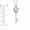 Thumbnail Image 2 of 0.12 CT. T.W. Diamond Crown Key with Cross Pendant in Sterling Silver