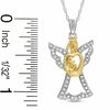 Thumbnail Image 2 of 0.16 CT. T.W. Diamond Angel Motherly Love Pendant in Sterling Silver and 18K Gold Plate