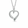 Thumbnail Image 1 of Diamond Accent Polished Heart Pendant in Sterling Silver