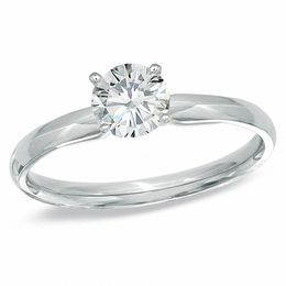Engagement Rings Wedding Peoples Jewellers Certified Prestige Diamond Solitaire Engagement Ring In 14k White Gold J