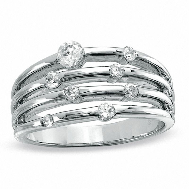 0.50 CT. T.W. Diamond Orbit Band in 10K White Gold|Peoples Jewellers