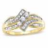 Thumbnail Image 0 of 0.50 CT. T.W. Diamond Bypass Three Stone Ring in 10K Gold