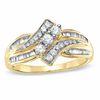 Thumbnail Image 1 of 0.50 CT. T.W. Diamond Bypass Three Stone Ring in 10K Gold