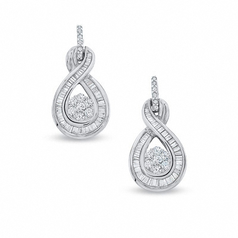 0.50 CT. T.W. Composite Diamond Infinity Drop Earrings in 10K White Gold