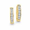 Thumbnail Image 0 of 0.10 CT. T.W. Diamond Hoop Earrings in 10K Gold