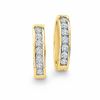 Thumbnail Image 1 of 0.10 CT. T.W. Diamond Hoop Earrings in 10K Gold
