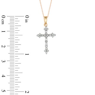 0.10 CT. T.W. Diamond Cross Pendant in 10K Gold