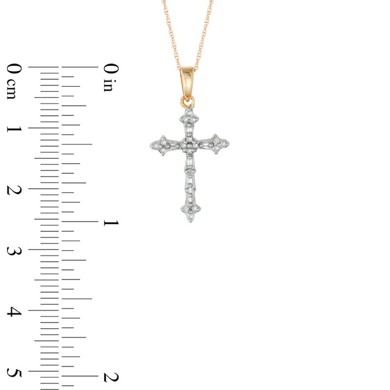 0.10 CT. T.W. Diamond Cross Pendant in 10K Gold|Peoples Jewellers