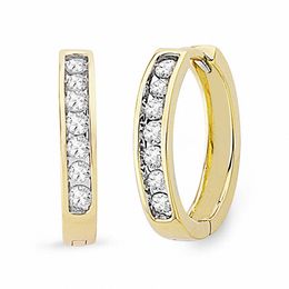0.50 CT. T.W. Diamond Hoop Earrings in 10K Gold