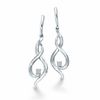 Thumbnail Image 1 of 0.06 CT. T.W. Diamond Solitaire Flame Drop Earrings in 10K White Gold