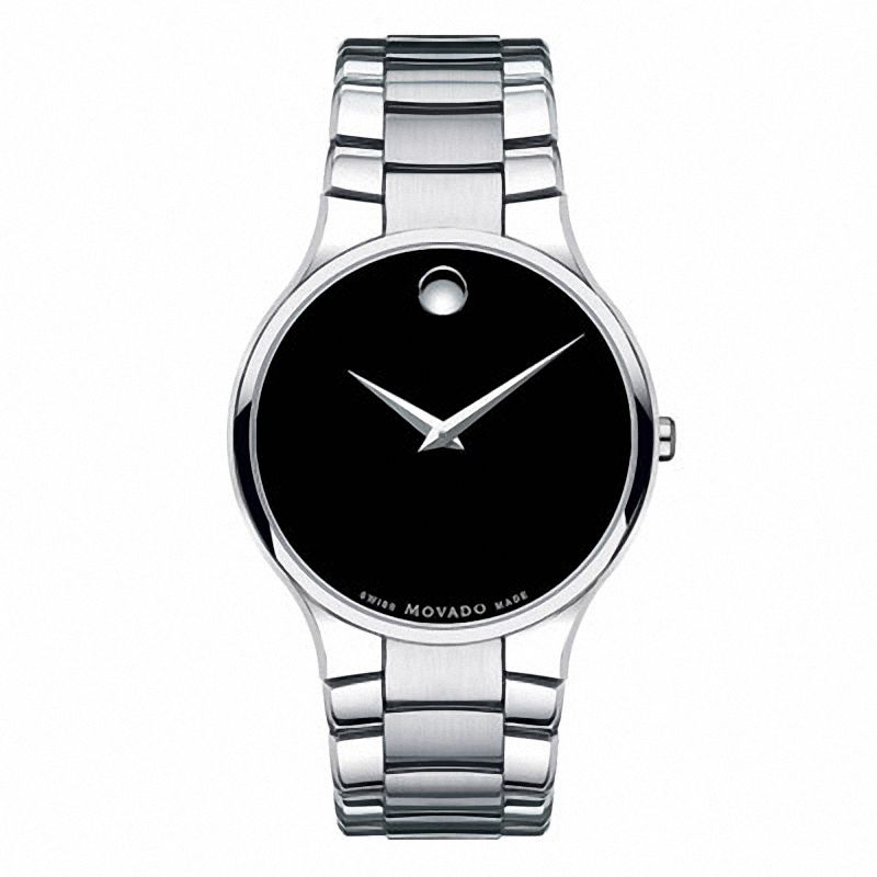 Main Image 1 of Men's Movado Serio Watch with Round Black Dial (Model: 0606382)