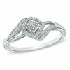 Thumbnail Image 0 of 0.09 CT. T.W. Multi-Diamond Square Bypass Ring in Sterling Silver