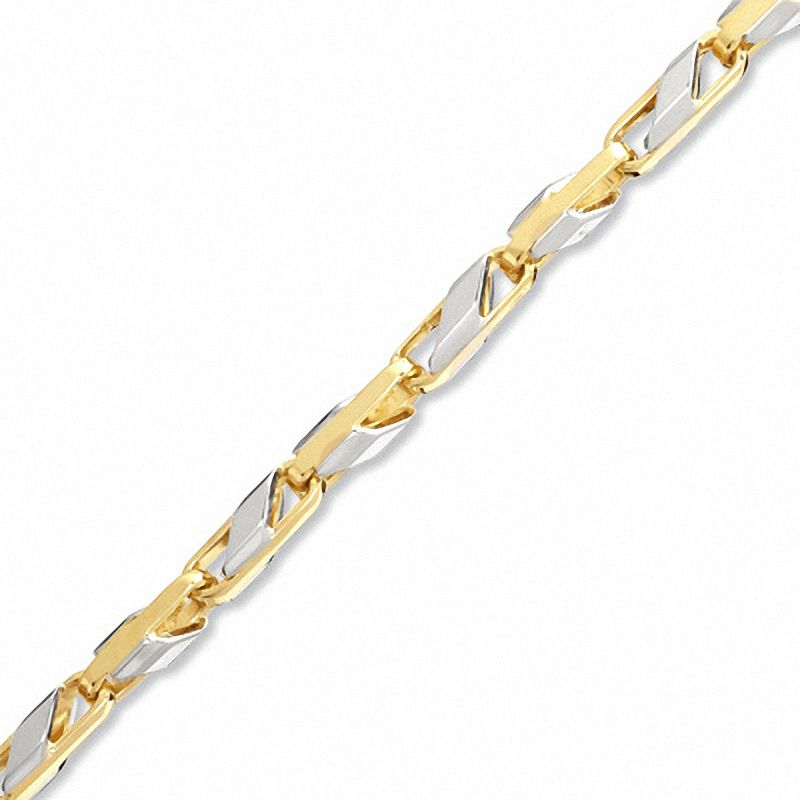 Men's Link Bracelet in 10K Two-Tone Gold - 8.50"|Peoples Jewellers