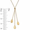 Triple Teardrop Lariat Necklace in 10K Tri-Tone Gold - 17"