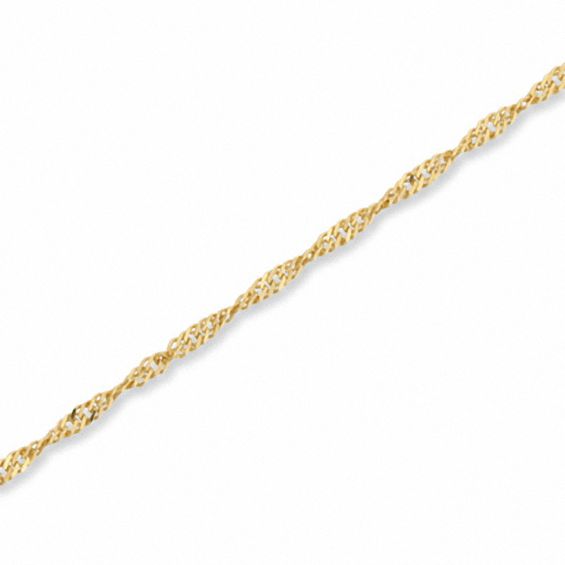 1.7mm Singapore Chain Bracelet in 14K Gold