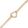 Thumbnail Image 0 of Double Rolo Chain Bracelet with Heart Accent in 10K Gold