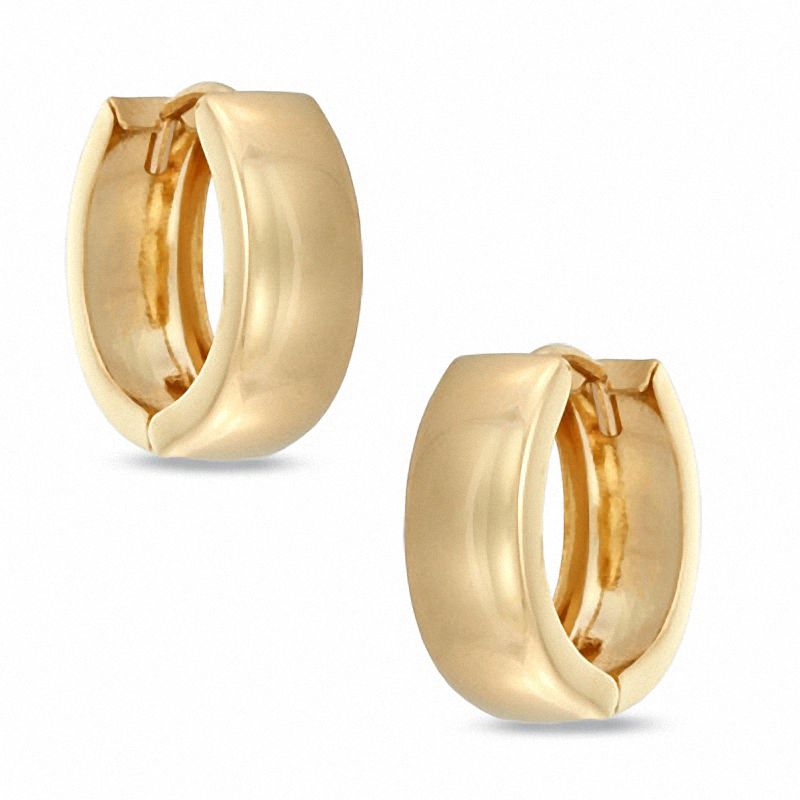 Polished Huggie Hoop Earrings in 14K Gold|Peoples Jewellers