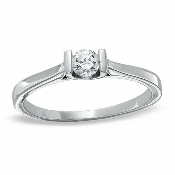 0.20 CT. Diamond Solitaire Promise Ring in 10K White Gold