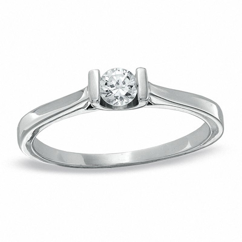 0.20 CT. Diamond Solitaire Promise Ring in 10K White Gold