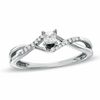 Thumbnail Image 0 of 0.16 CT. T.W. Princess-Cut Diamond Twine Shank Ring in 10K White Gold