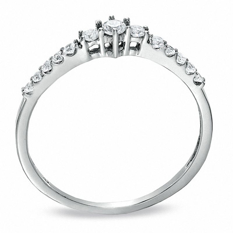 0.20 CT. T.W. Diamond Three Stone Ring in 10K White Gold|Peoples Jewellers