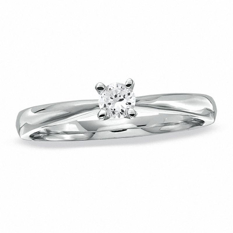 0.16 CT. Diamond Solitaire Promise Ring in 10K White Gold|Peoples Jewellers