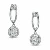 Thumbnail Image 0 of 0.50 CT. T.W. Diamond Cluster Drop Earrings in 10K White Gold