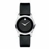 Thumbnail Image 0 of Ladies' Movado Leather Strap Watch with Round Black Museum Dial (Model: 0606503)