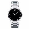 Thumbnail Image 1 of Men's Movado Serio Diamond Accent Watch with Round Black Museum Dial (Model: 606490)