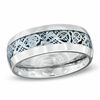 Thumbnail Image 0 of Men's 8.0mm Scrolled Wedding Band in Stainless Steel - Size 9