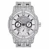 Men's Bulova Crystal Accent Watch with Round Silver-Tone Dial (Model: 96C109)