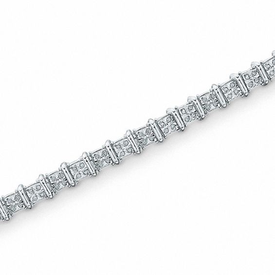0.50 CT. T.W. Diamond Bar Bracelet in Sterling Silver