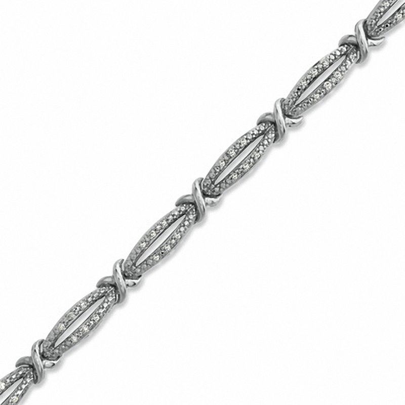 0.25 CT. T.W. Diamond "X" Bracelet in Sterling Silver|Peoples Jewellers