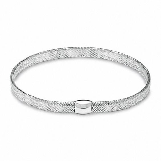 Stretch Bangle in 10K White Gold
