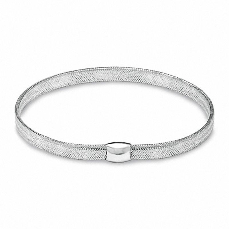Stretch Bangle in 10K White Gold