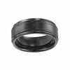 Triton Men's 9.0mm Comfort Fit Double Groove Black Tungsten Wedding Band - Size 10