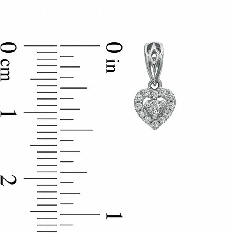 0.20 CT. T.W. Diamond Heart Frame Earrings in 10K White Gold