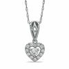 Thumbnail Image 1 of 0.20 CT. T.W. Diamond Heart Frame Pendant in 10K White Gold