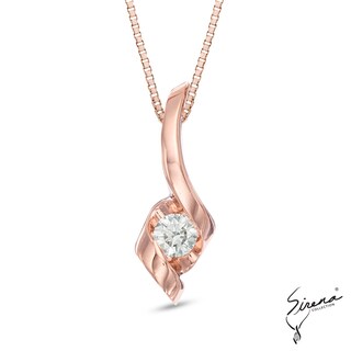 Sirena™ 0.10 CT. Diamond Solitaire Pendant in 10K Rose Gold