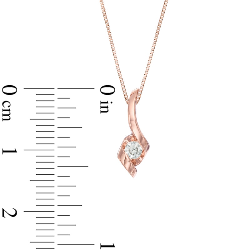 Sirena™ 0.10 CT. Diamond Solitaire Pendant in 10K Rose Gold