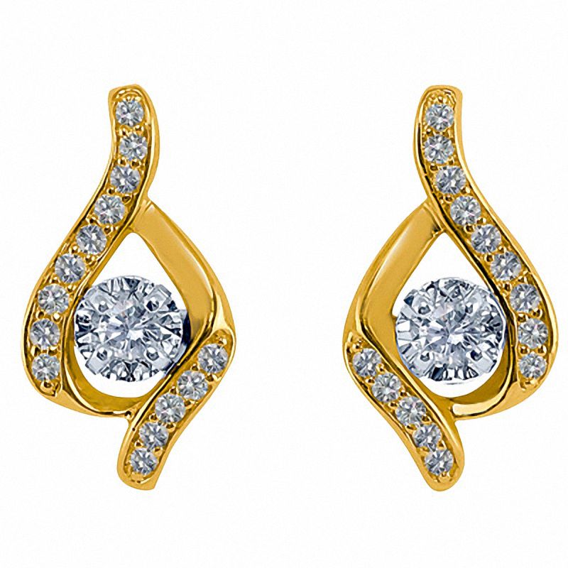 Peoples Jewellers Sirena 0.33 CT. T.W. Diamond Illusion Drop Earrings in 14K Gold Southcentre Mall